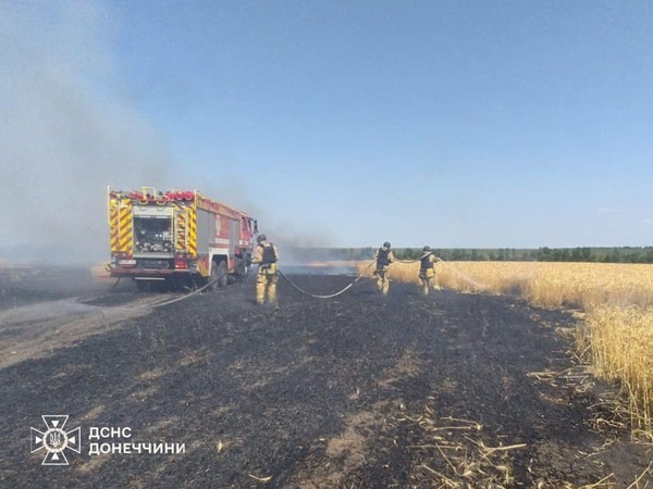 Пожежі на Донеччині: аграрії продовжують боротьбу за врожай